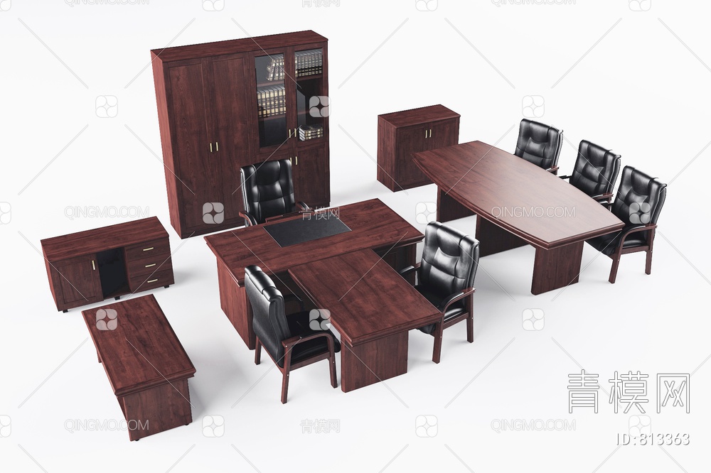 办公桌椅3D模型下载【ID:813363】