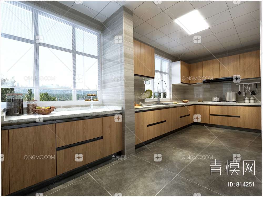 厨房 橱柜 冰箱3D模型下载【ID:814251】