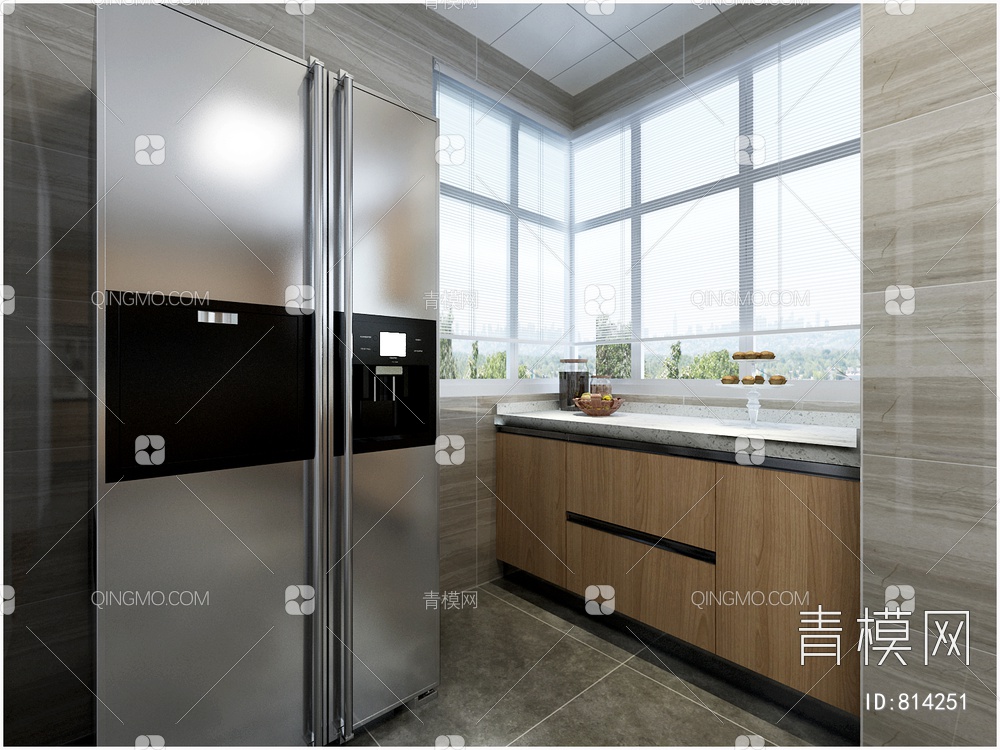 厨房 橱柜 冰箱3D模型下载【ID:814251】