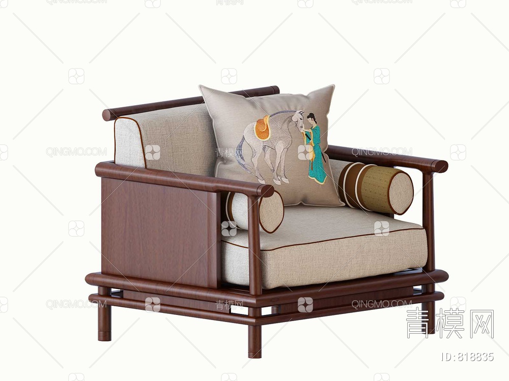 休闲单人沙发3D模型下载【ID:818835】