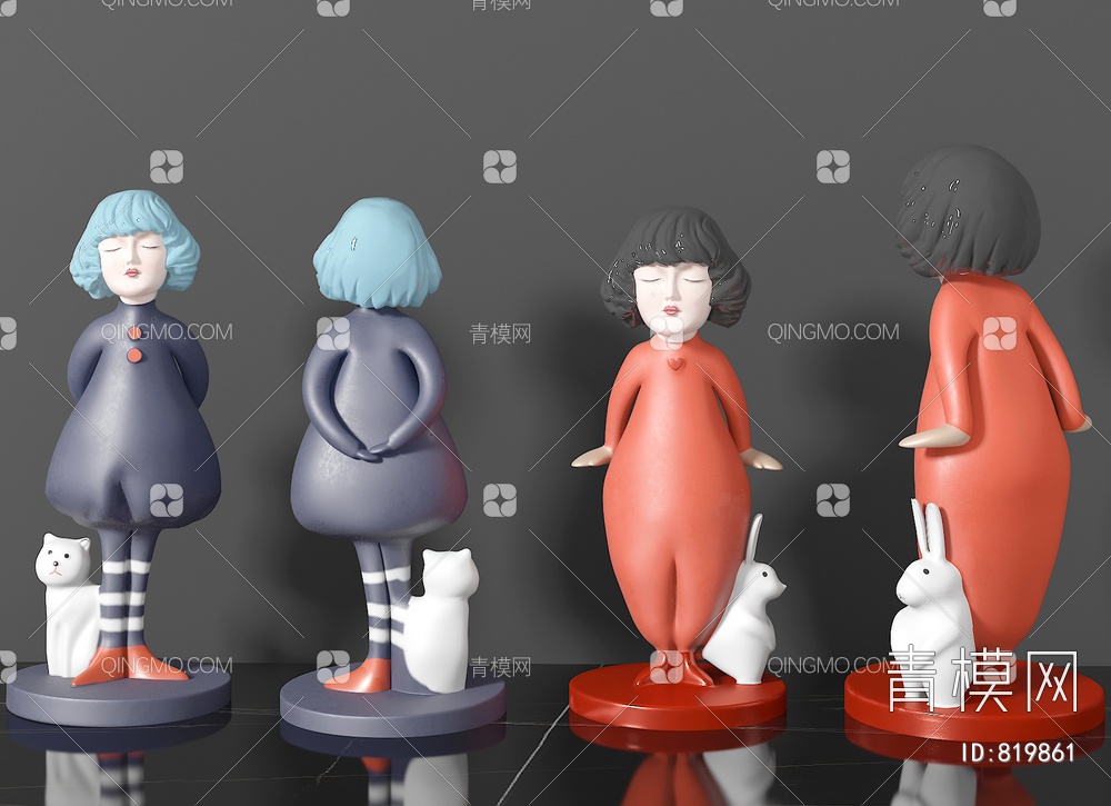 创意艺术人物雕塑3D模型下载【ID:819861】