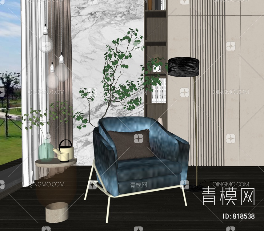 单人沙发SU模型下载【ID:818538】