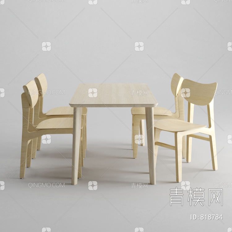 儿童桌椅组合3D模型下载【ID:818784】