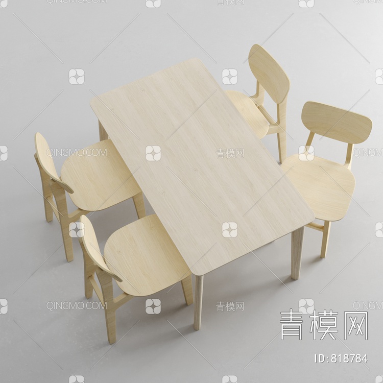 儿童桌椅组合3D模型下载【ID:818784】