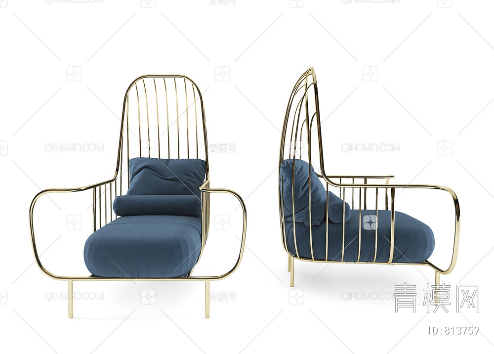 休闲单人沙发 单椅3D模型下载【ID:813759】