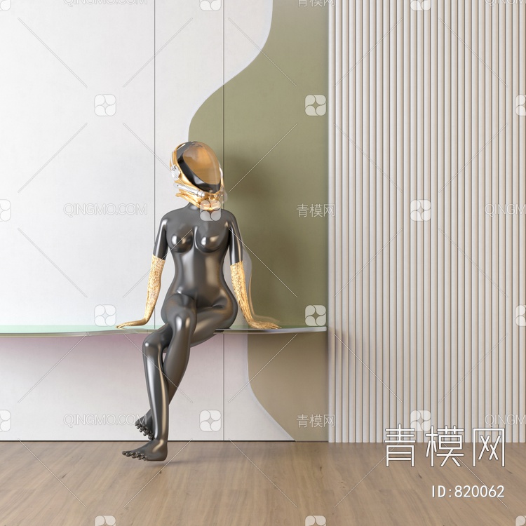 艺术人物雕塑3D模型下载【ID:820062】