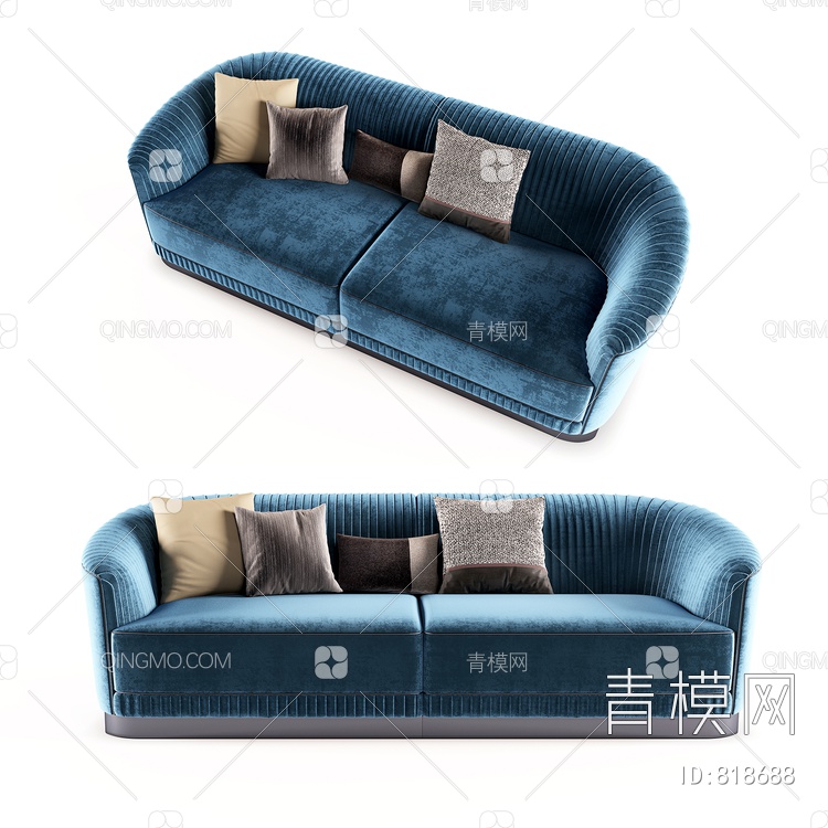 低奢双人沙发SU模型下载【ID:818688】