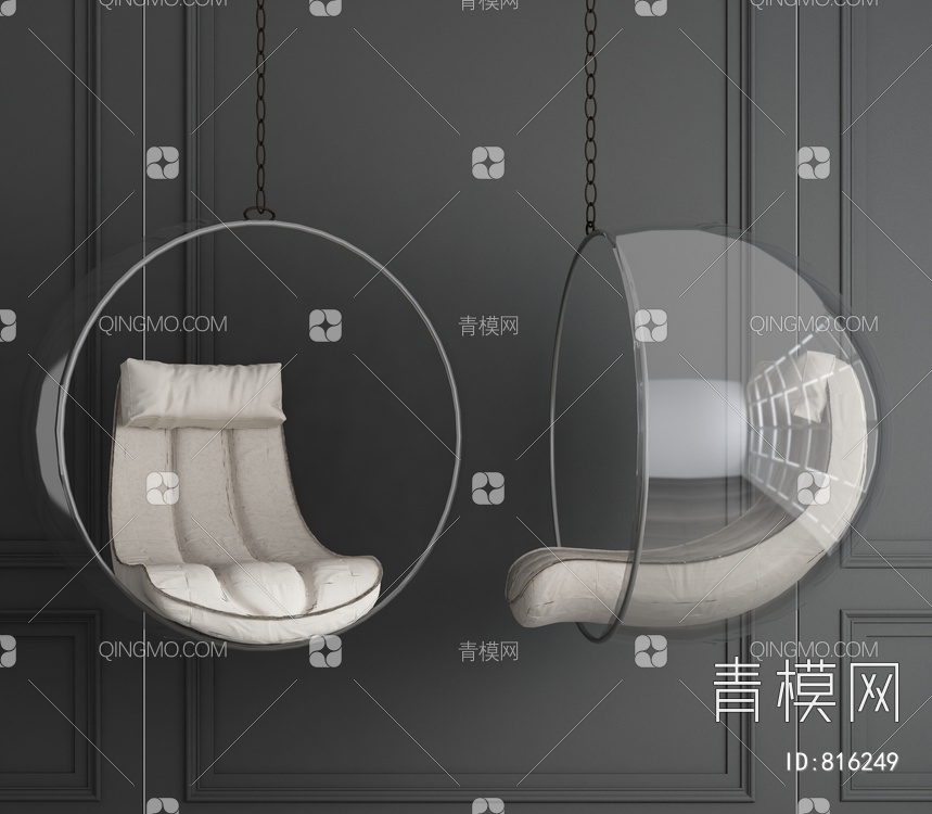 玻璃吊椅休闲椅3D模型下载【ID:816249】