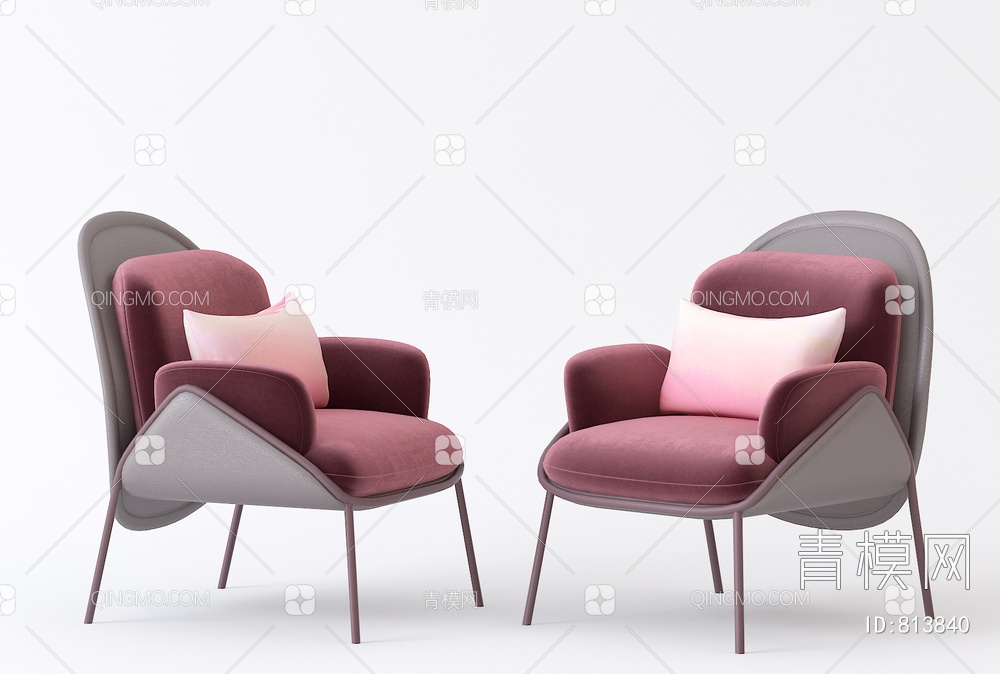 休闲椅单人沙发3D模型下载【ID:813840】