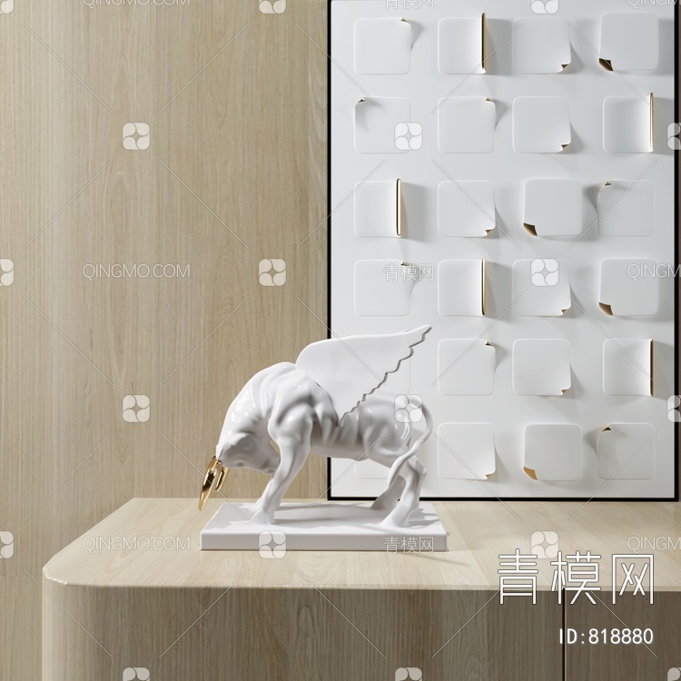 动物雕塑摆件3D模型下载【ID:818880】