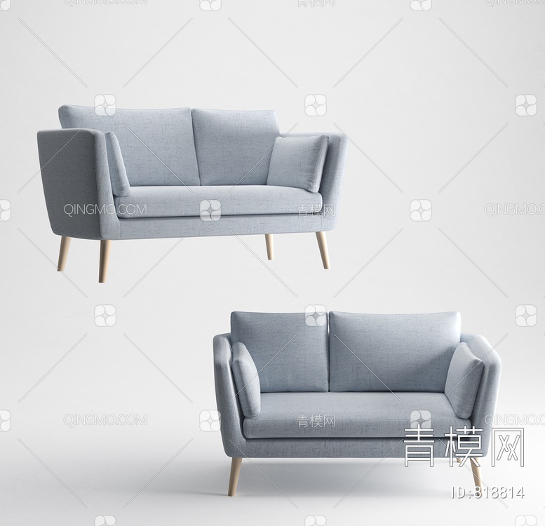 双人沙发3D模型下载【ID:818814】