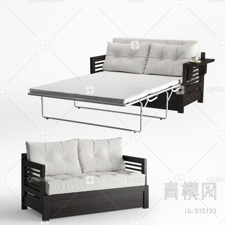 双人沙发简易床3D模型下载【ID:815193】
