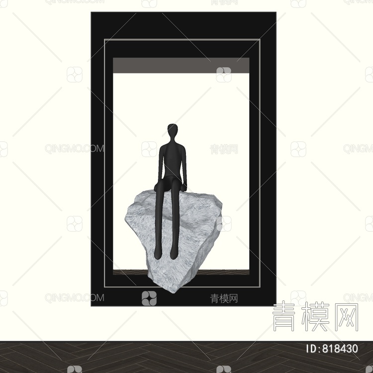 人物雕塑装置SU模型下载【ID:818430】