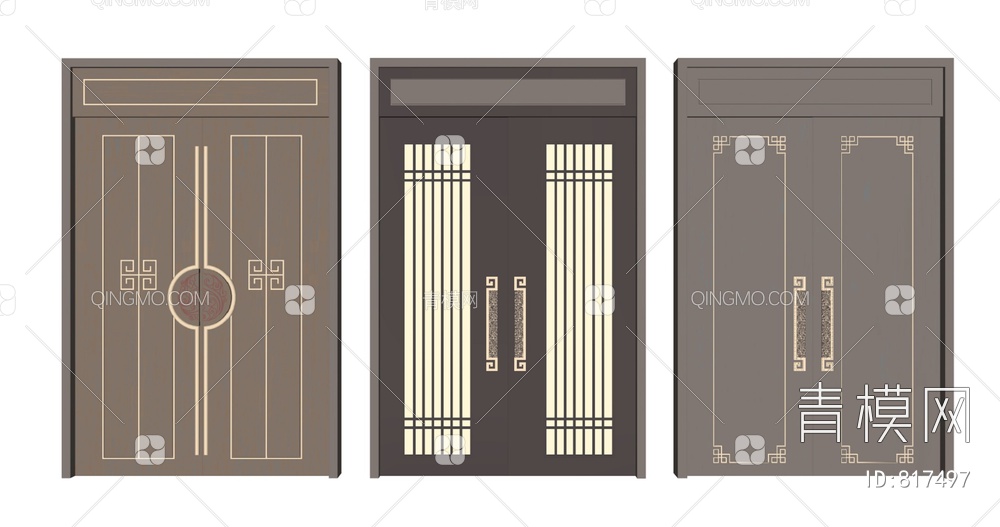 大门 双开门SU模型下载【ID:817497】