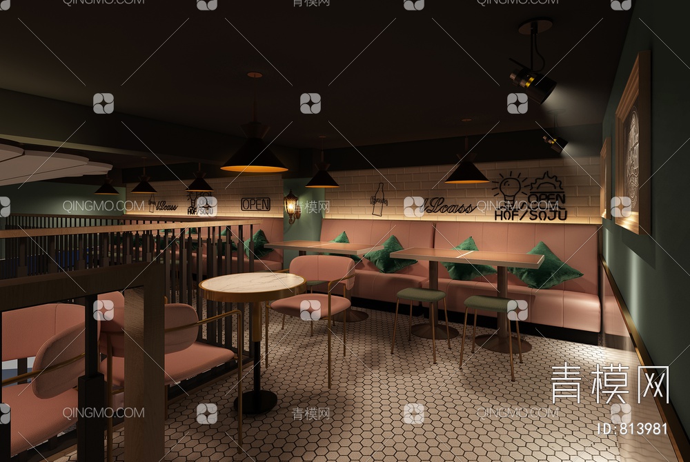 甜品店 咖啡店 酒吧3D模型下载【ID:813981】