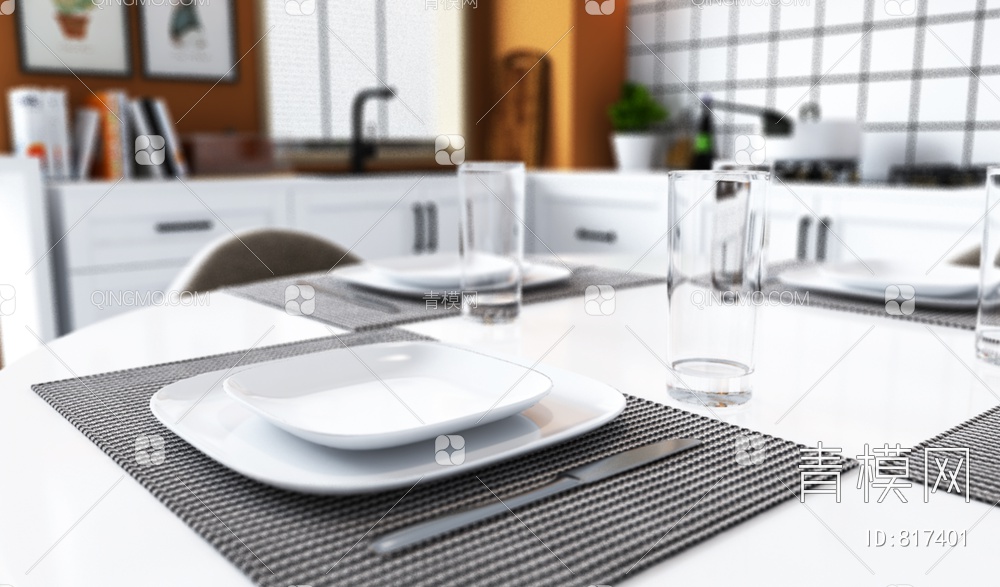 厨房餐厅3D模型下载【ID:817401】