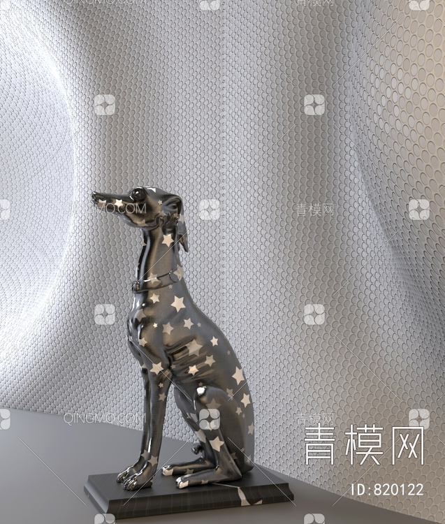 彩绘动物雕塑3D模型下载【ID:820122】