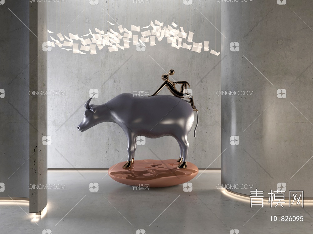 牧童和牛3D模型下载【ID:826095】