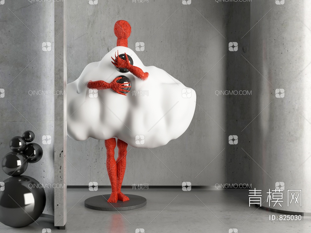 网红人物雕塑3D模型下载【ID:825030】