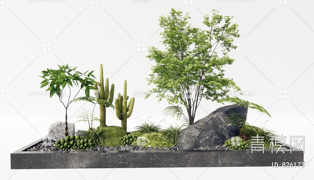 庭院小品 景观植物SU模型下载【ID:826173】