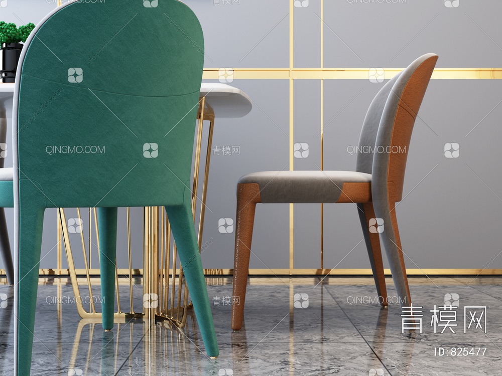 港式餐厅 餐桌椅3D模型下载【ID:825477】