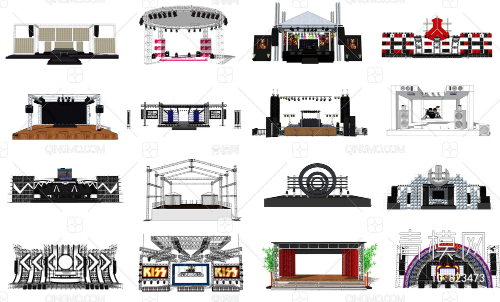 灯光舞台SU模型下载【ID:823473】