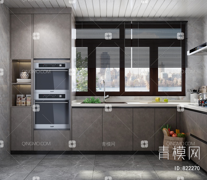 厨房 橱柜 壁柜3D模型下载【ID:822270】