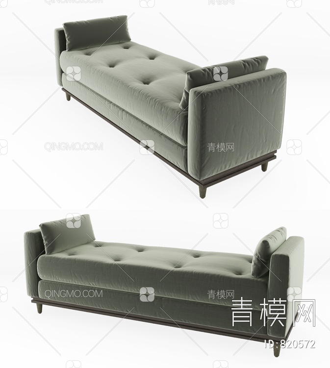 简床尾凳，沙发凳，3D模型下载【ID:820572】