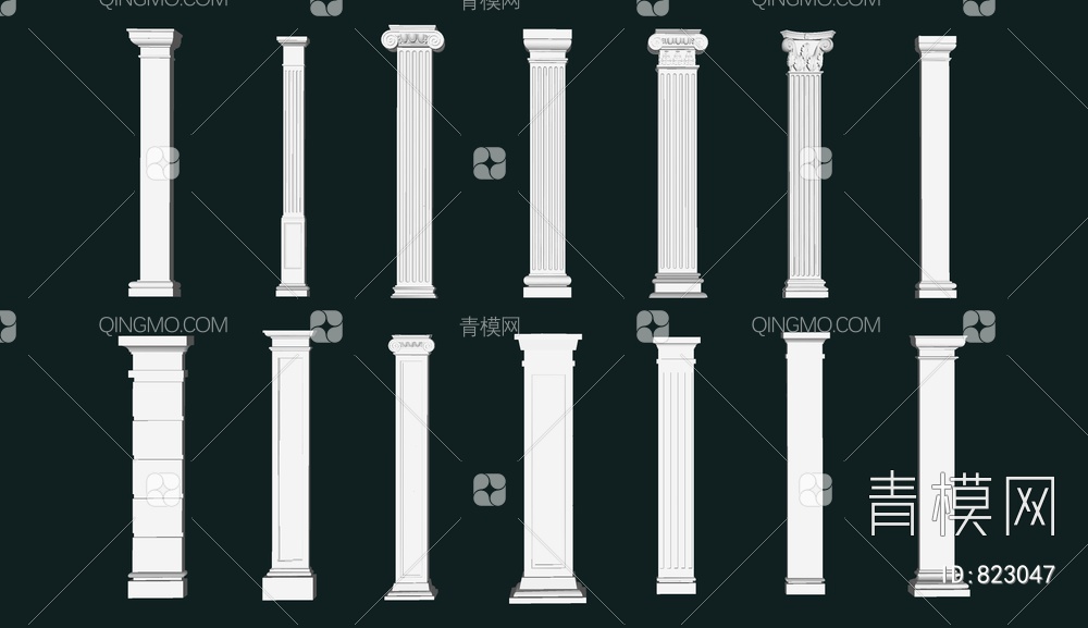 罗马柱SU模型下载【ID:823047】