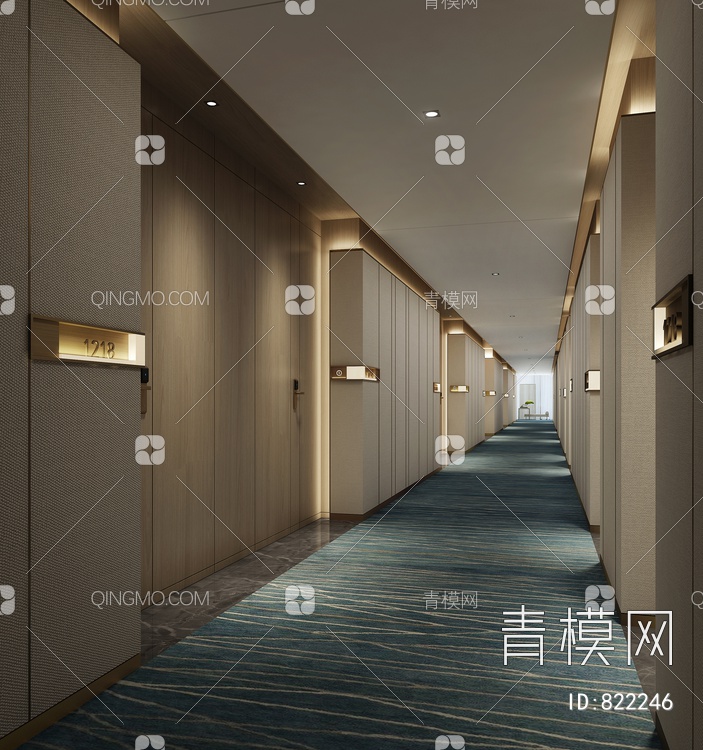 酒店走廊3D模型下载【ID:822246】
