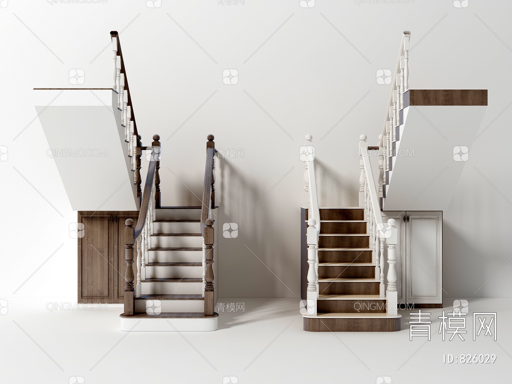 楼梯组合3D模型下载【ID:826029】