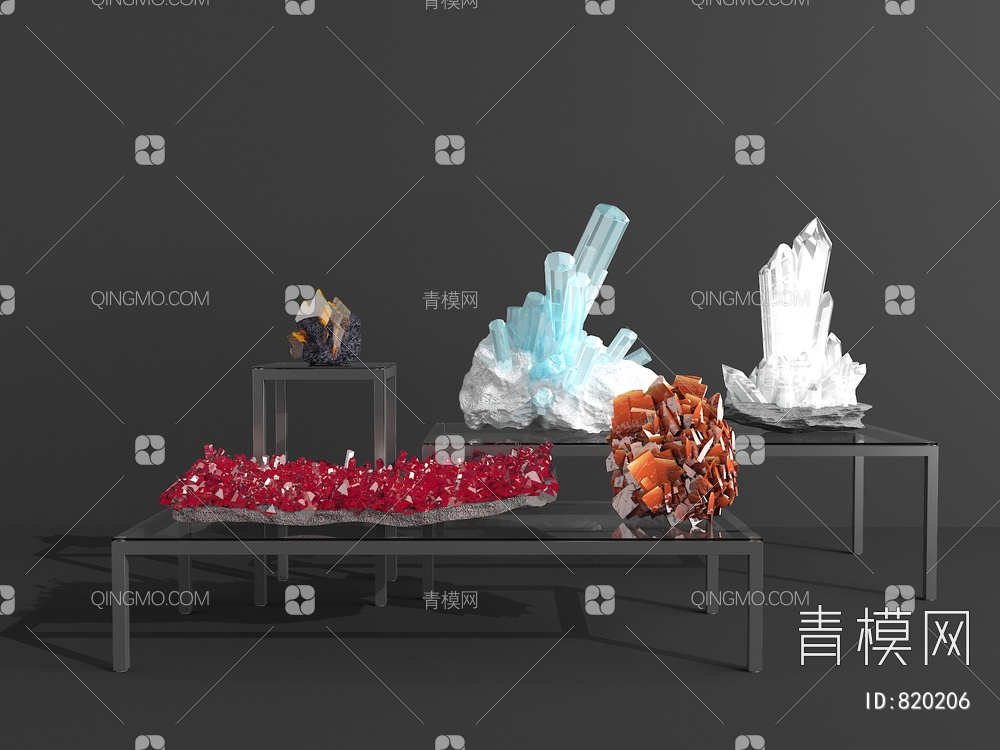 水晶装饰品，摆件3D模型下载【ID:820206】