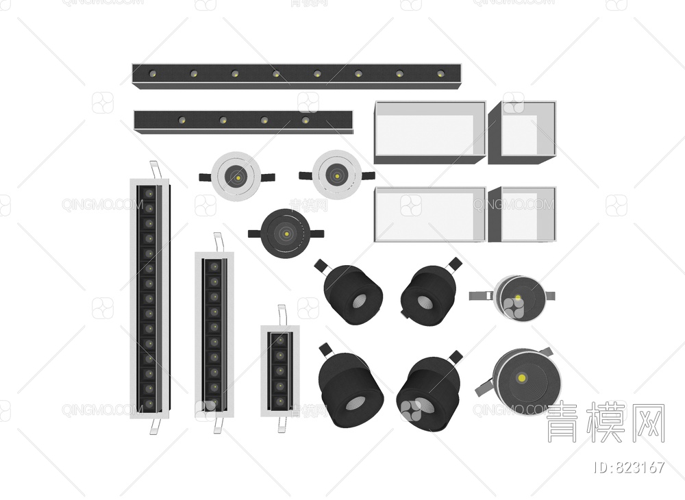 射灯筒灯SU模型下载【ID:823167】