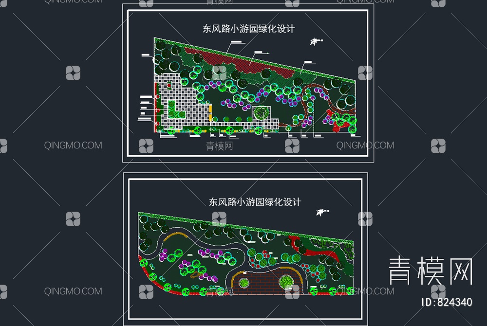 小游园绿化设计平面图【ID:824340】