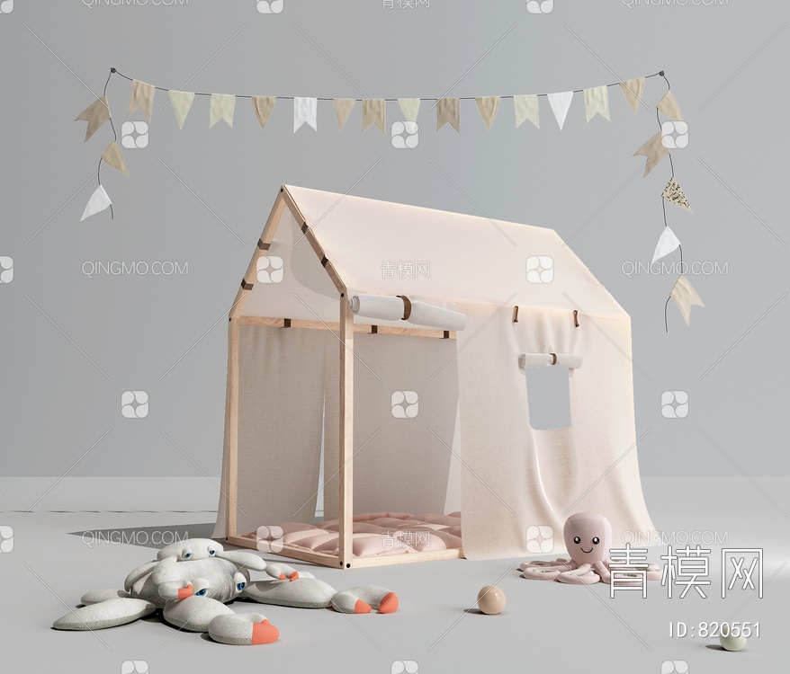 儿童帐篷 玩具组合3D模型下载【ID:820551】