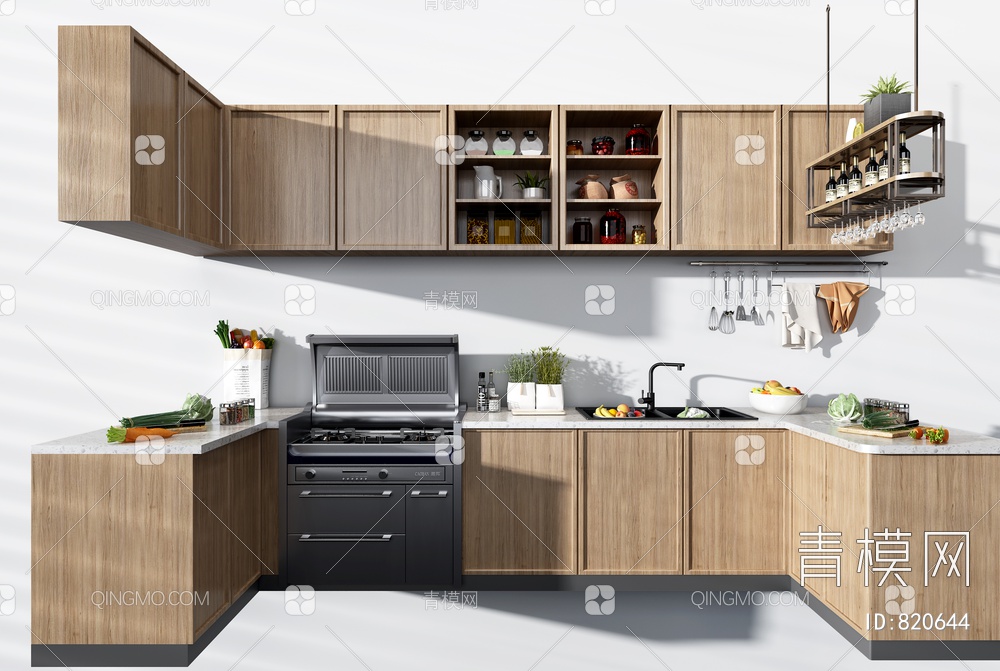 厨房厨柜厨房用品3D模型下载【ID:820644】