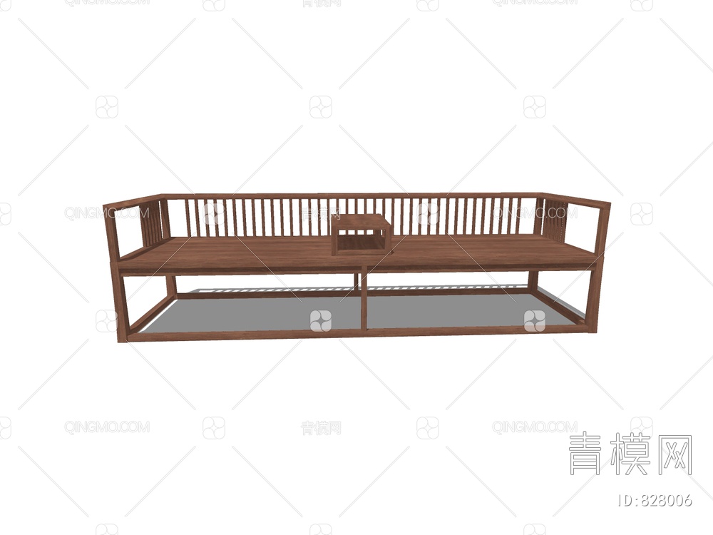 木质双人沙发SU模型下载【ID:828006】