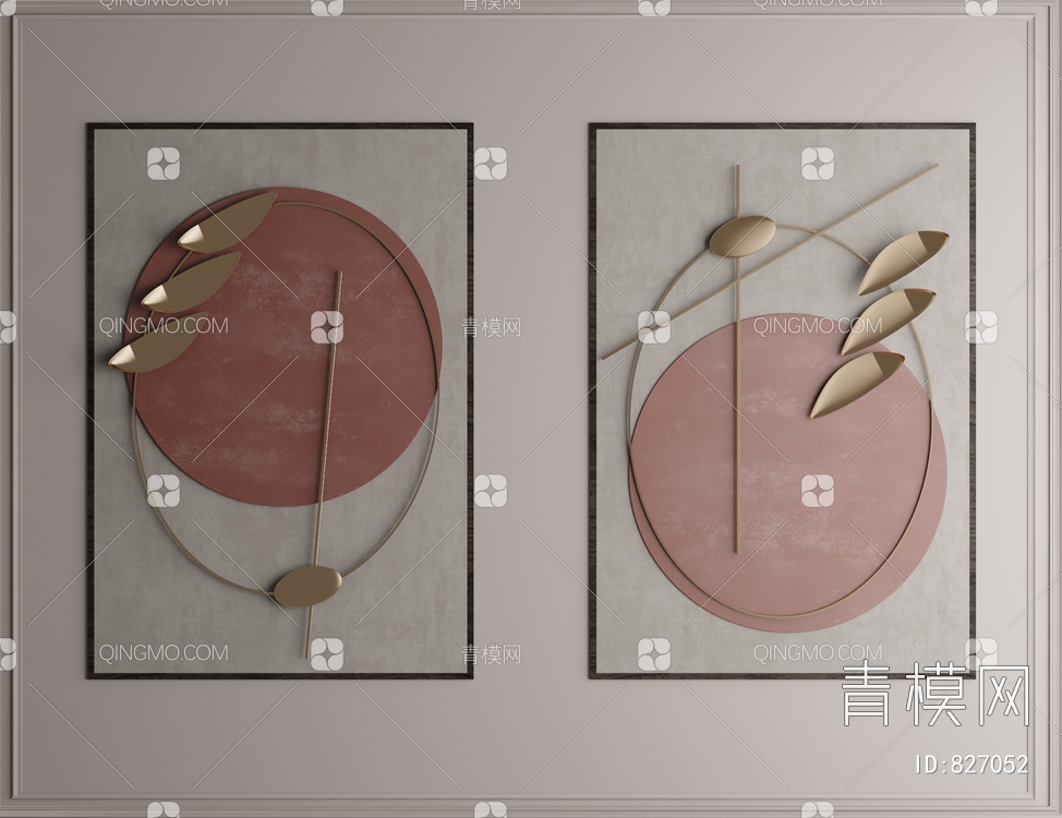 墙饰挂画3D模型下载【ID:827052】