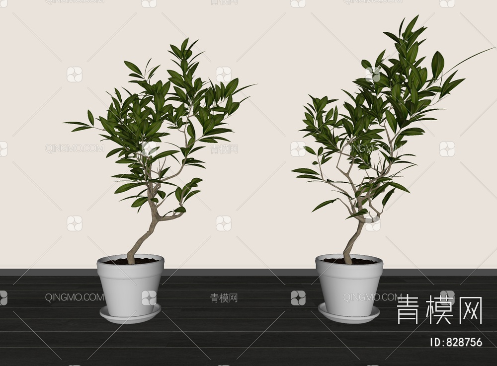 植物盆栽组合SU模型下载【ID:828756】