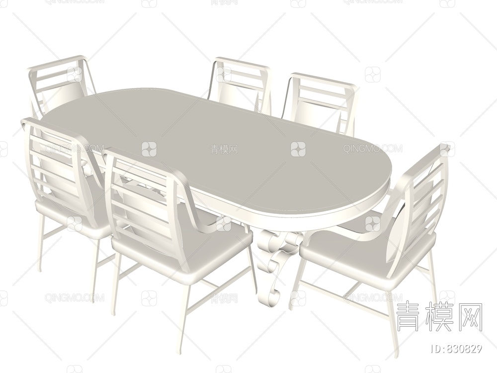 餐桌椅SU模型下载【ID:830829】