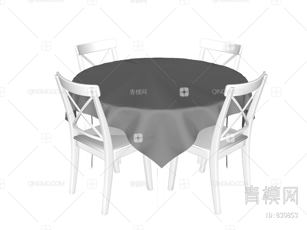 餐桌椅SU模型下载【ID:830853】
