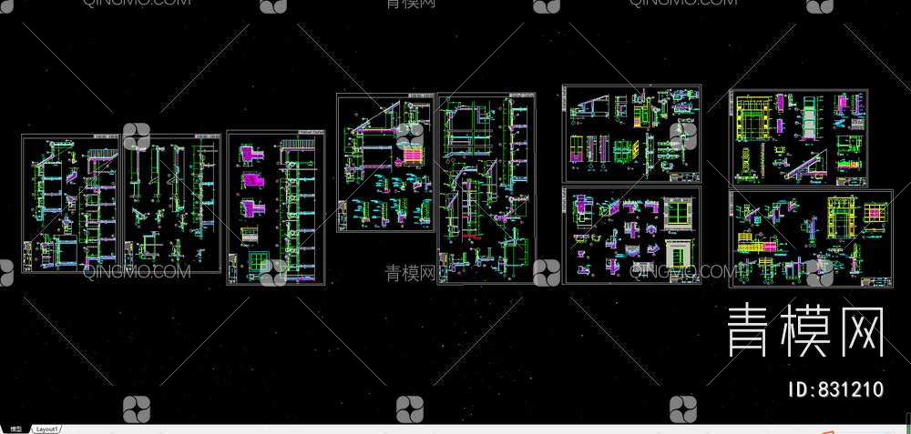 一套详细的别墅施工图及大样图【ID:831210】