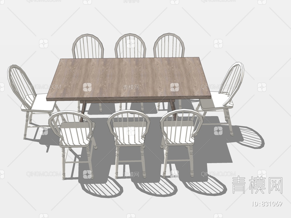 餐桌椅SU模型下载【ID:831069】