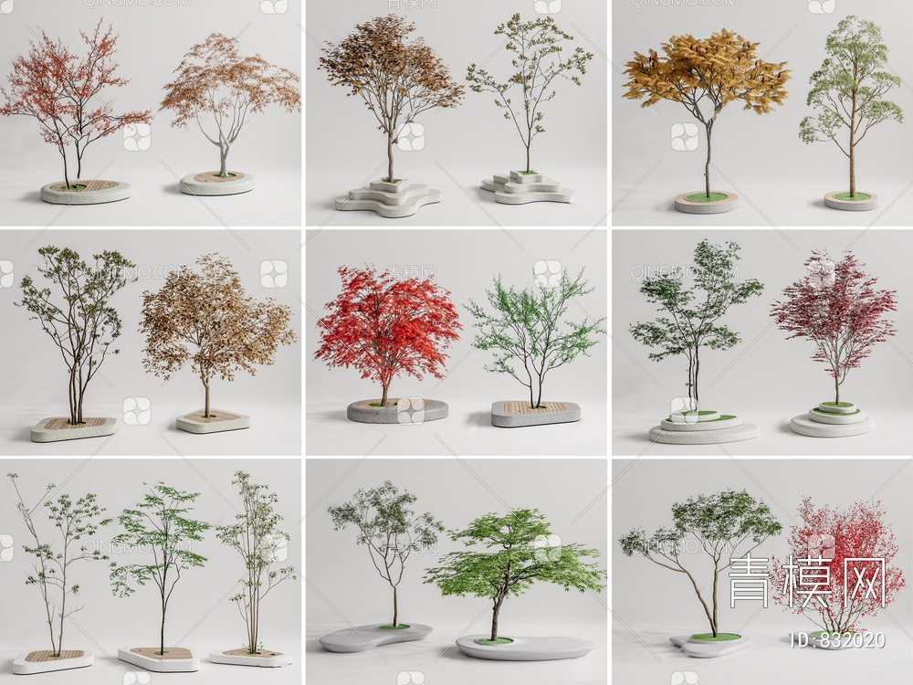 树池景观树SU模型下载【ID:832020】