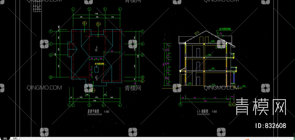 3层别墅建筑施工图【ID:832608】