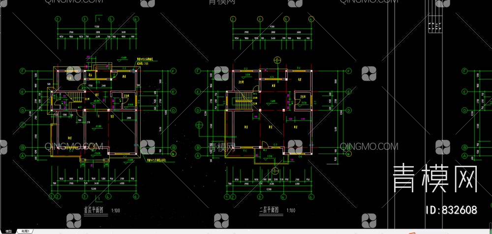 3层别墅建筑施工图【ID:832608】