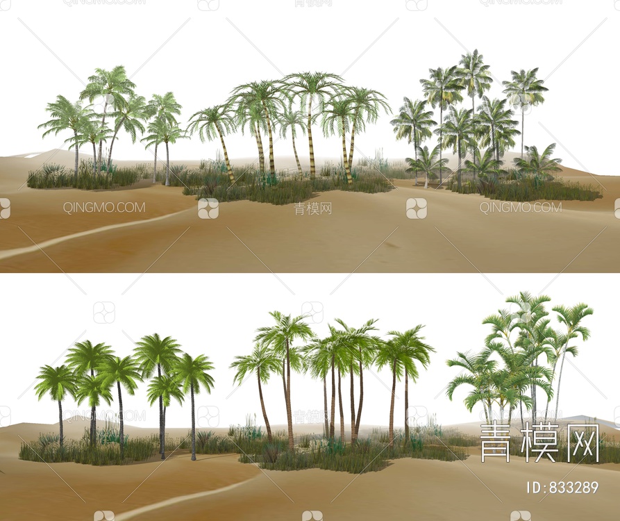棕榈树热带植物植物团组SU模型下载【ID:833289】