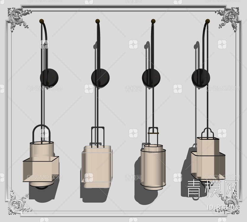 壁灯组合SU模型下载【ID:833403】