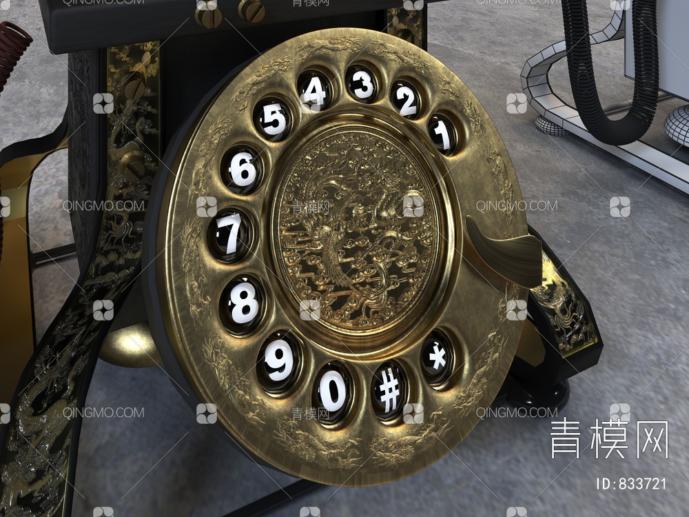 复古电话机3D模型下载【ID:833721】
