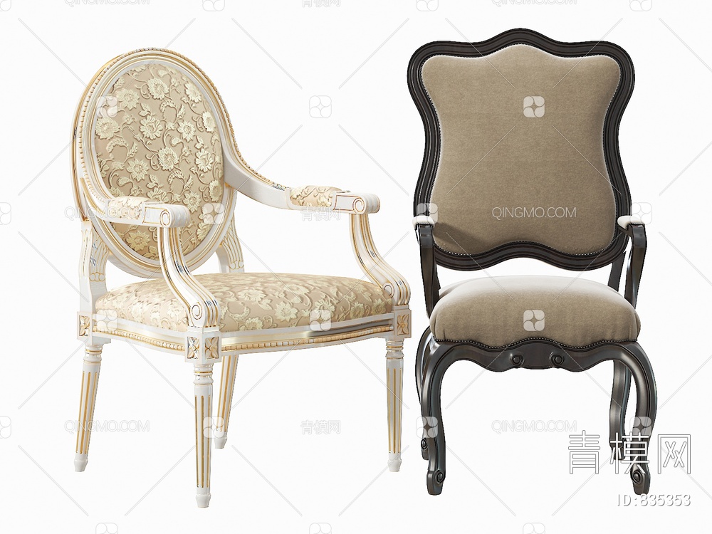 餐椅 单椅3D模型下载【ID:835353】